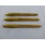 Two Sheaffer fountain pens with 14ct gold nibs and ballpoint pen