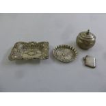 A quantity of silver and white metal to include two bonbon dishes, a vesta case and a covered dish