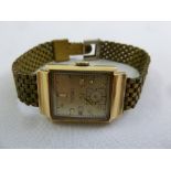 Chalet 17 jewel 14ct gold wristwatch on a gold plated bracelet