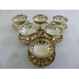 Six Mappin and Webb silver plated ice cream bowls on integrated stands