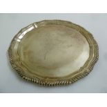 Mappin and Webb silver salver, gadrooned border, Sheffield 1931