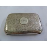 A silver cigarette case with leaf engraved hinged cover, Birmingham 1904