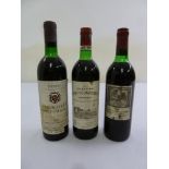 Three bottles of Bordeaux to include1973 Chateau la Tour Haut-Caussan Medoc, 1975 Chateau Laffitte