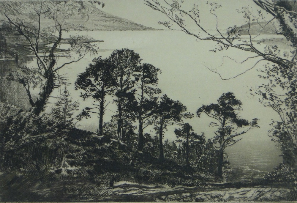 Andrew Watson Turnbull (born 1874),
pair of etchings, Highland Loch scenes, signed in pencil, p 7. - Image 3 of 4