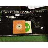 A Webley Hurricane air pistol, boxed.