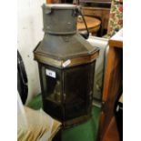 A bulk head oil lantern.