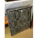 A set of 11 Antique stained glass lead light panels.