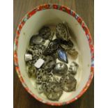 Silver fobs, earrings and other jewellery, 27.6g total.
