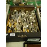 Large quantity of mixed plated cutlery.