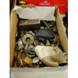 Box of wristwatches, stop watches, pocket watches, etc.