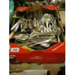 Large quantity of mixed silver plated cutlery.