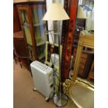 Standard lamp, 2 mirrors and an electric heater.