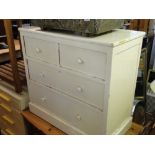 A painted pine 4-drawer chest.