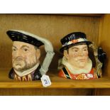 2 Royal Doulton Character jugs, Henry VIII and The Yeoman of the Guard.