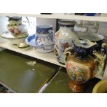 Various wash jug and basins, vases, etc.