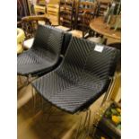 A set of 6 Bonacina Pierantonio Chylium-2 side chairs in black rattan by Tito Agnoli.