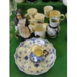 An Edwardian Phoenix Ware Silver Jubilee trio, various other Commemorative beakers, etc.