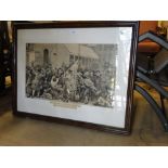 19th century engraving, "An Election 100 Years Ago," framed.