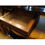 An oak framed table top jewellery display cabinet.