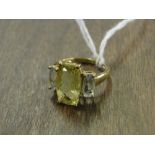 A 9ct gold stone set dress ring.