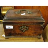 A George III mahogany tea caddy.