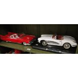 A die-cast model Cadillac Eldorado, length 19" and a die-cast model Chevrolet Corvette, (2).