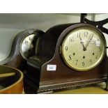 2 mahogany cased mantel clocks.