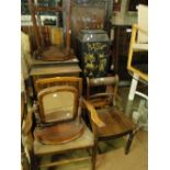 2 gramophone cabinets, elbow chair, swing toilet mirror, occasional table, etc.