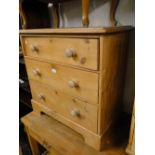 An Antique pine 3-drawer chest.