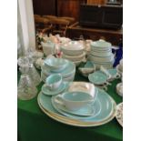 An extensive Poole 2-tone dinner service, including tureens, meat plates,