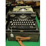 2 Vintage Underwood and Maritsa portable typewriters.