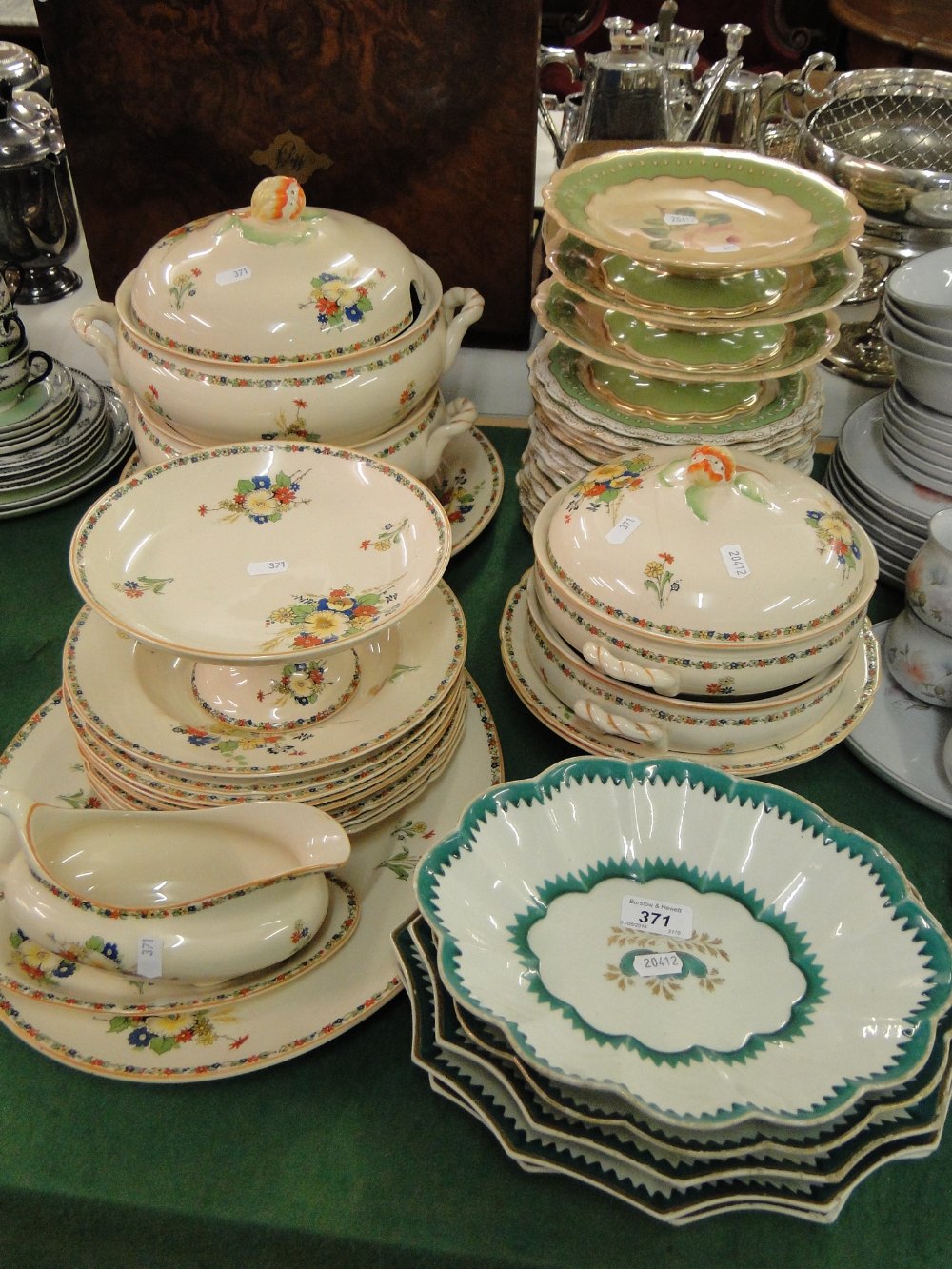 A John Maddock "Royal Ivory" part dinner service including tureens and comports,