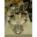 Silver plated teaset, candelabra, teaware, etc.