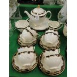 A Minton "Versailles" H - 5285 teaset for 8-people including teapot.