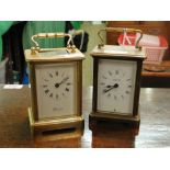 Two brass cased carriage clocks