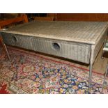 Wicker 2 drawer coffee table