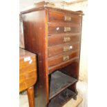 An Art Nouveau mahogany 5 drawer music chest.