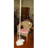 Childs wicker chair & a standard lamp