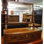 19th century mahogany swing toilet mirror with 3 drawers.