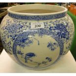 Antique Japanese blue and white jardiniere.