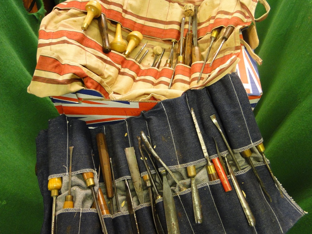 A box of carpenter's chisels, etc.