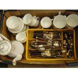 Royal Worcester "Chantilly" coffee set, cutlery, etc.