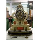 Continental marble and ormolu mantel clock.