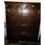 Antique oak hanging plate rack