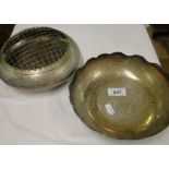 Indian white metal rose bowl & fruit bowl