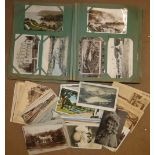 Album of vintage postcards & loose postcards