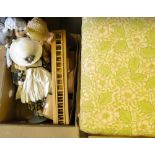 A Piano stool with rising seat, dolls,