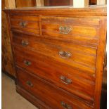 An Edwardian walnut 5 drawer chest.