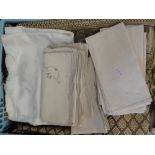 Box of various linen.