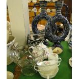 2 Rhineware jugs, a Portmeirion teapot, etc.